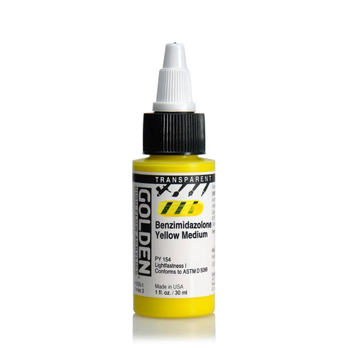 TRANS BENZ YELLOW OW MED HIGH ACRYLIC PAINT